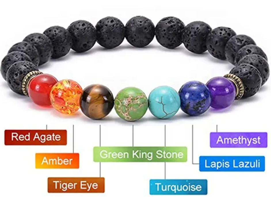 Style King Chakra Kralenarmband met Lavastenen