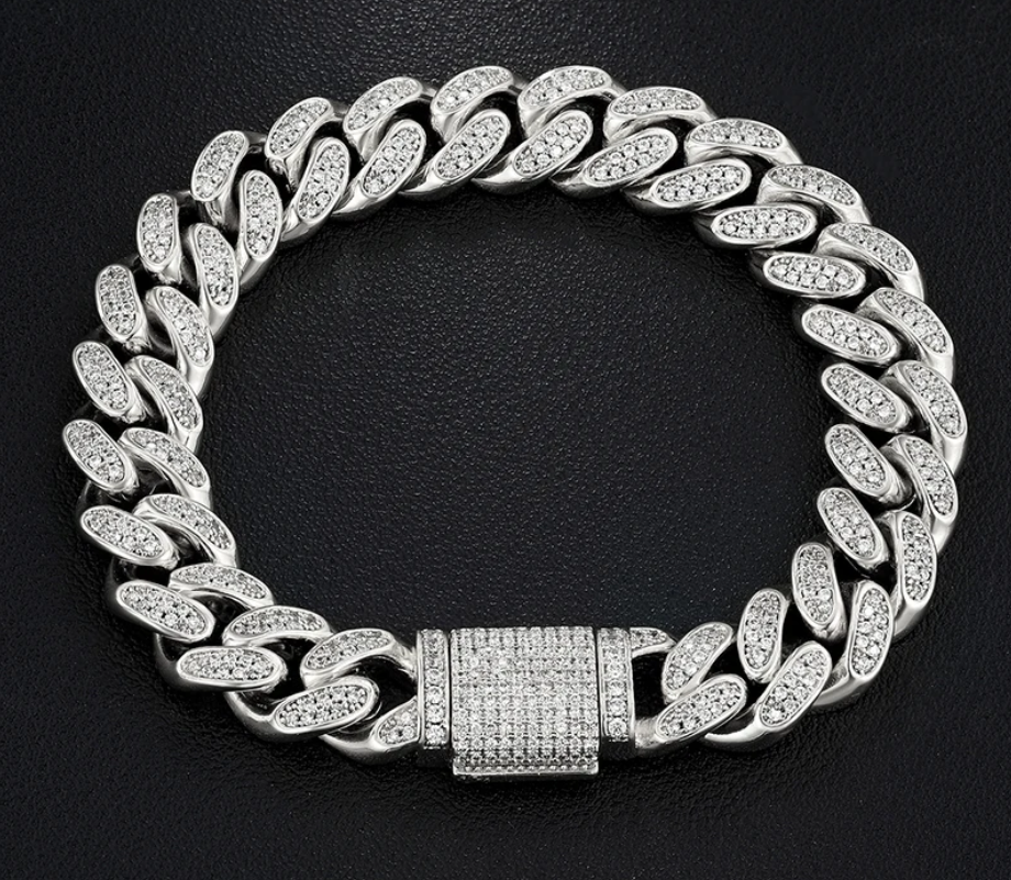 Style King RVS Gourmette Schakelarmband met Zirkonia's