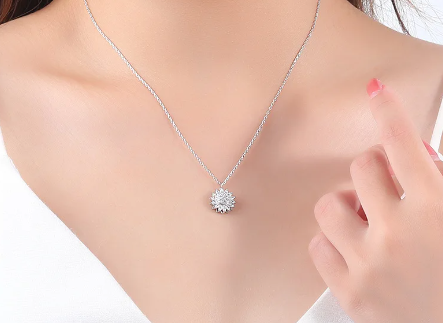 Zonnebloem Ketting van RVS