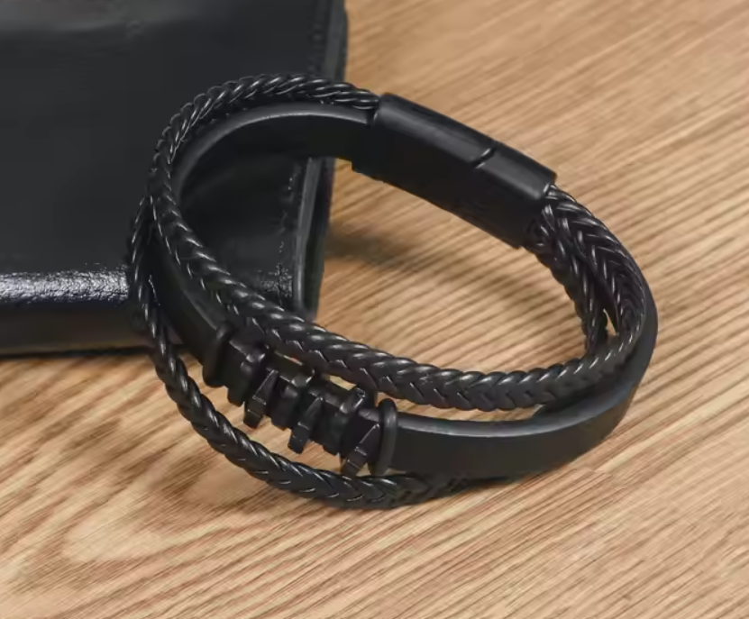 Leren Armband met RVS Accent