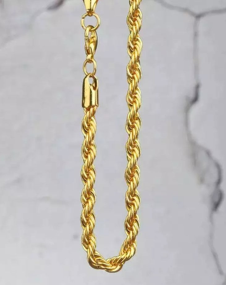Gold RVS Rope chain ketting