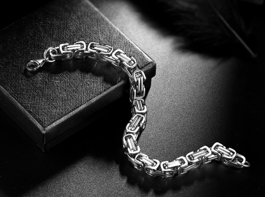 RVS Koningsschakelarmband Zilverkleurig