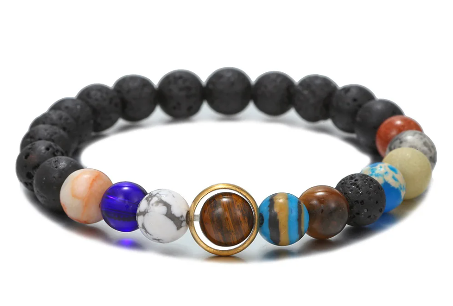 Style King Kralenarmband met Planetenstelsel en Lavastenen