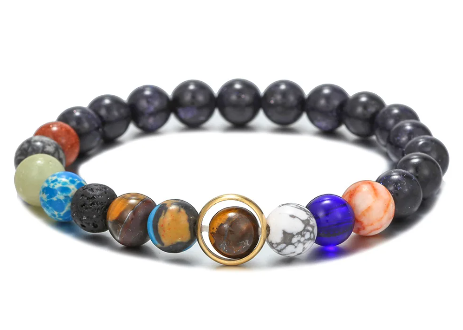 Style King Kralenarmband met Planetenstelsel en Blauwe Aventurijn