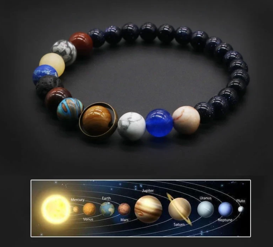 Style King Kralenarmband met Planetenstelsel en Blauwe Aventurijn