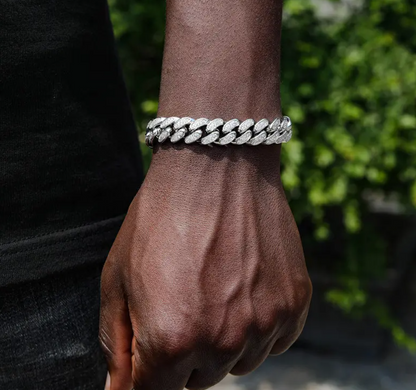 Style King RVS Gourmette Schakelarmband met Zirkonia's
