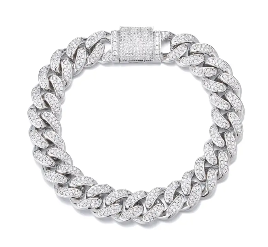 Style King RVS Gourmette Schakelarmband met Zirkonia's