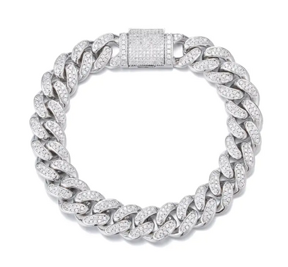 Style King RVS Gourmette Schakelarmband met Zirkonia's
