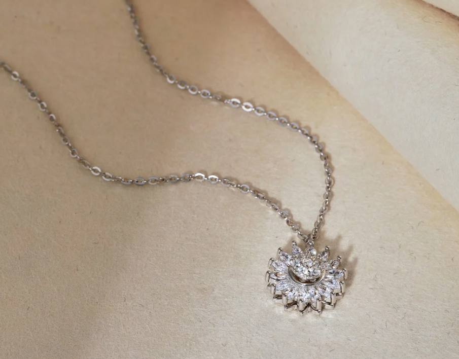 Zonnebloem Ketting van RVS