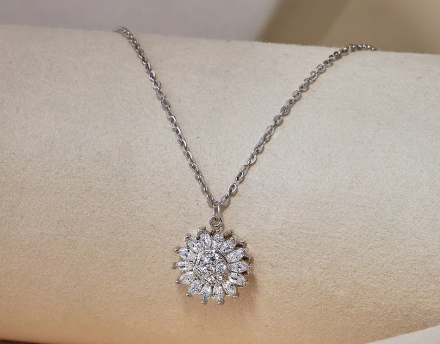 Zonnebloem Ketting van RVS