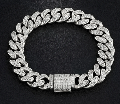 Style King RVS Gourmette Schakelarmband met Zirkonia's