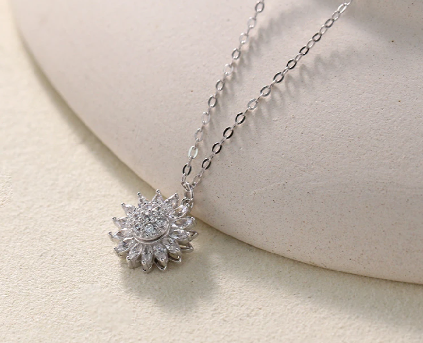 Zonnebloem Ketting van RVS