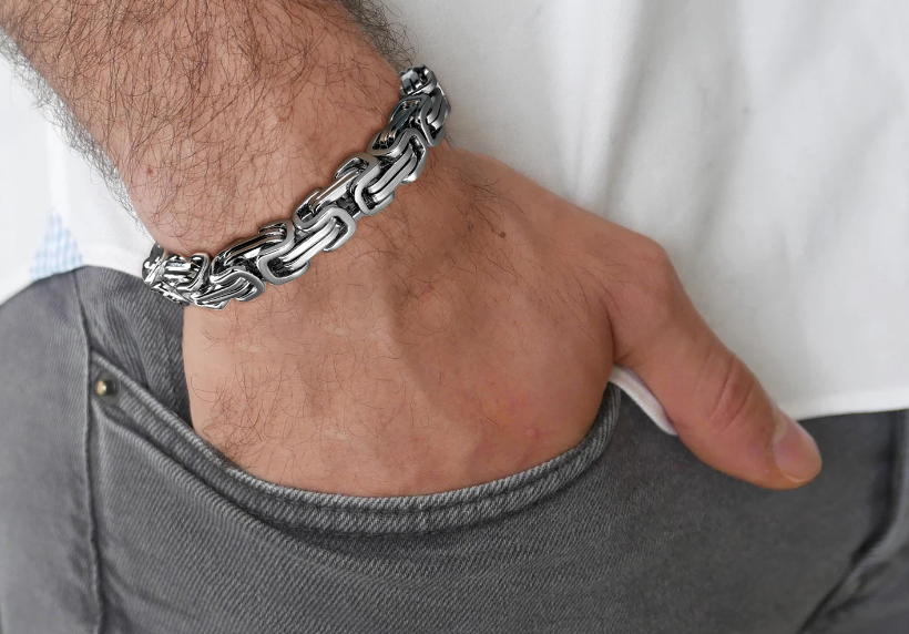 RVS Koningsschakelarmband Zilverkleurig