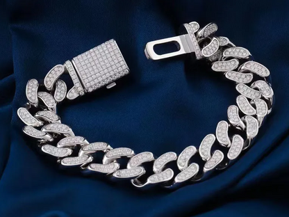 Style King RVS Gourmette Schakelarmband met Zirkonia's
