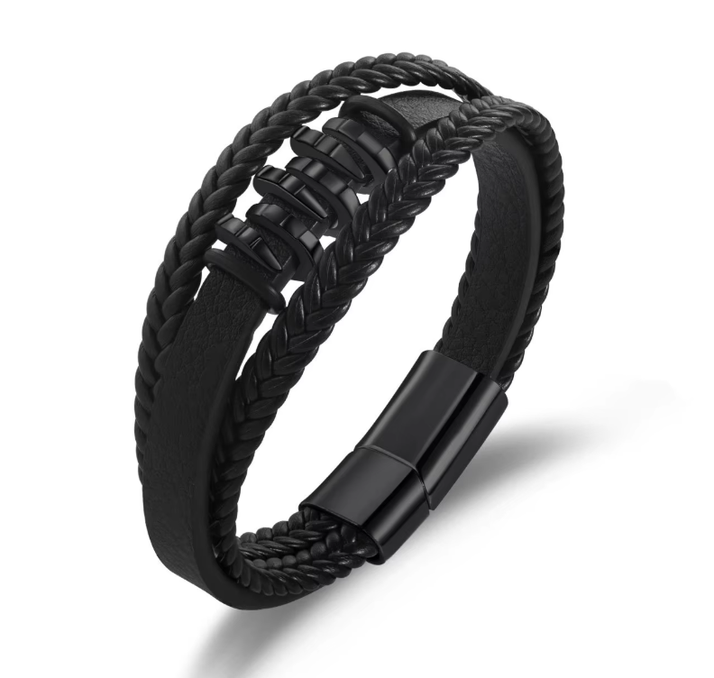Leren Armband met RVS Accent