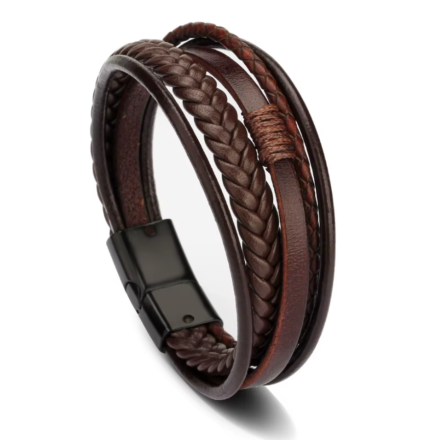 Leren bruine Armband