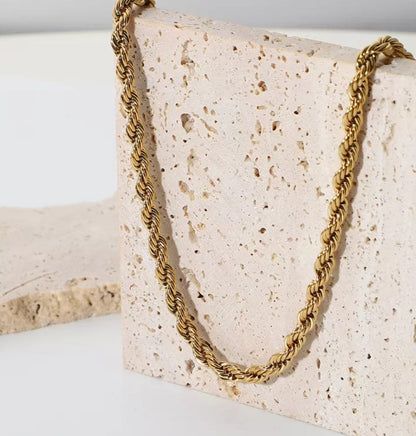 Gold RVS Rope chain ketting