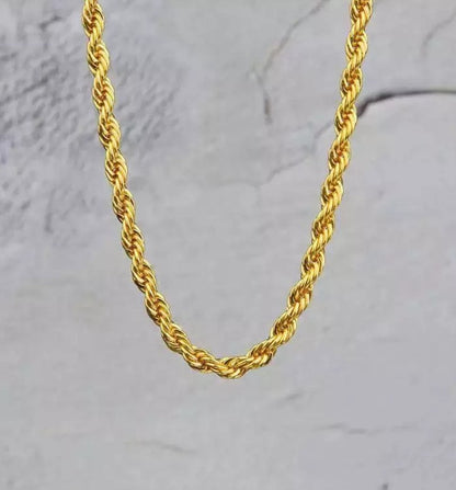 Gold RVS Rope chain ketting
